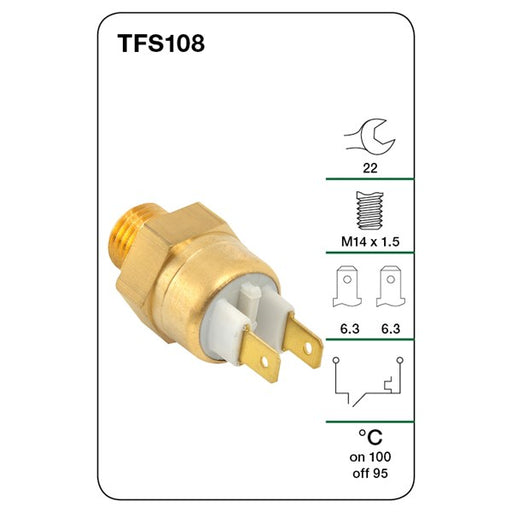 Tridon Thermo Fan Switch - TFS108 - A1 Autoparts Niddrie