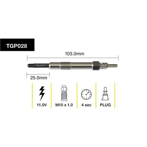 Tridon Glow Plug - TGP028 - A1 Autoparts Niddrie