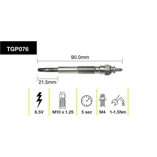 Tridon Glow Plug - TGP076 - A1 Autoparts Niddrie