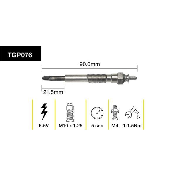 Tridon Glow Plug - TGP076 - A1 Autoparts Niddrie