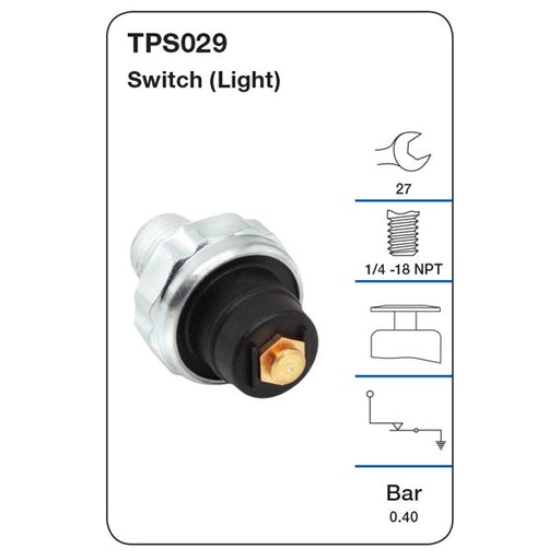 Tridon Oil Pressure Sensor - TPS029 - A1 Autoparts Niddrie