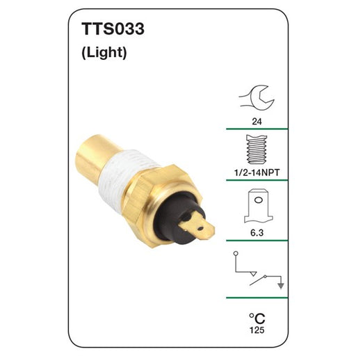 Tridon Water Temperature Sensor - TTS033 - A1 Autoparts Niddrie